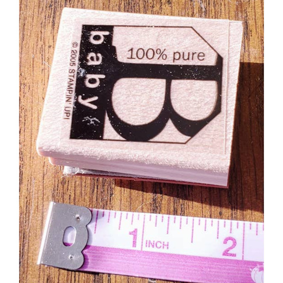 Stampin' Up! 100% Pure Baby Rubber Stamp 2005 Wood Mount #BD93 - Picture 3 of 8